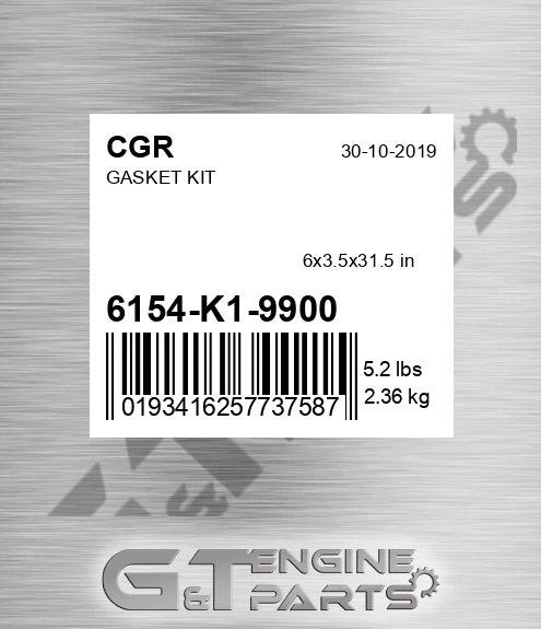 6154-K1-9900 Gasket Kit for CGR
