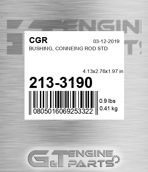 213-3190 Bushing, Conneing Rod Std