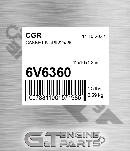 6V6360 Gasket K-5p9225/26 for CGR