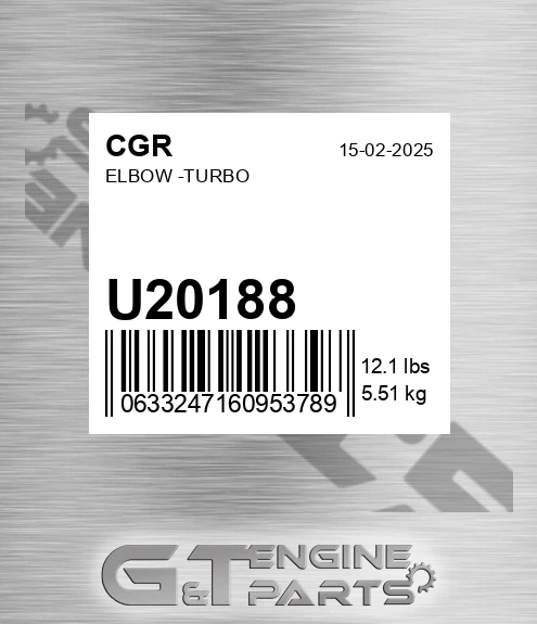 U20188 CGR Elbow -turbo