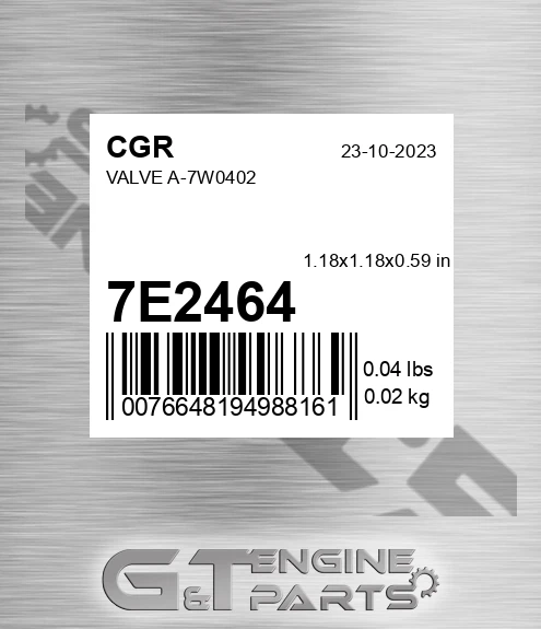 7E2464 CGR Valve A-7w0402
