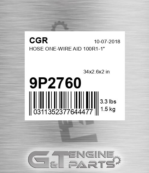 9P2760 Hose One-wire Aid 100r1-1"