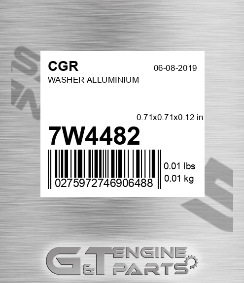 7W4482 CGR Washer Alluminium