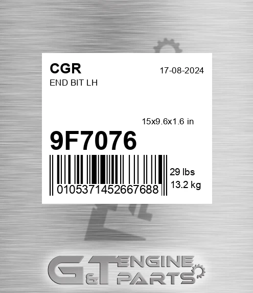 9F7076 End Bit Lh