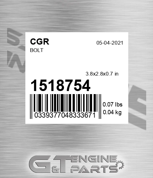 1518754 Bolt for CGR