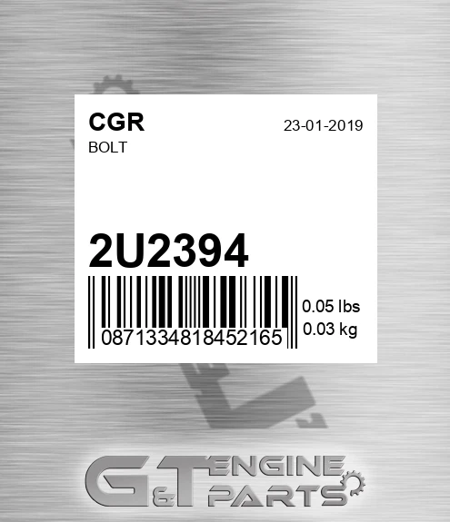 2U2394 CGR Bolt
