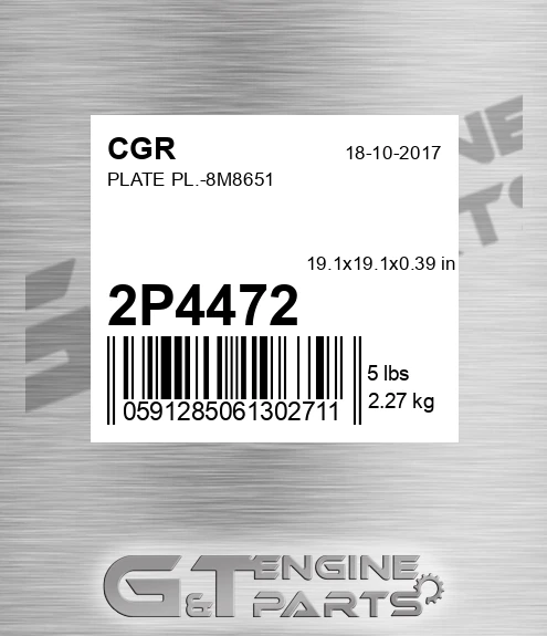 2P4472 CGR Plate Pl.-8m8651