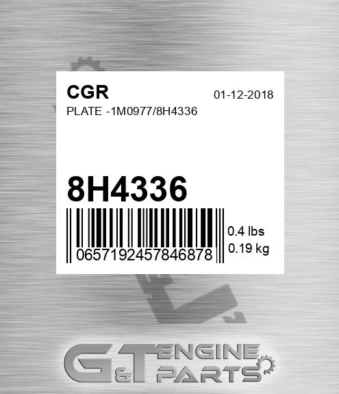 8H4336 Plate -1m0977/