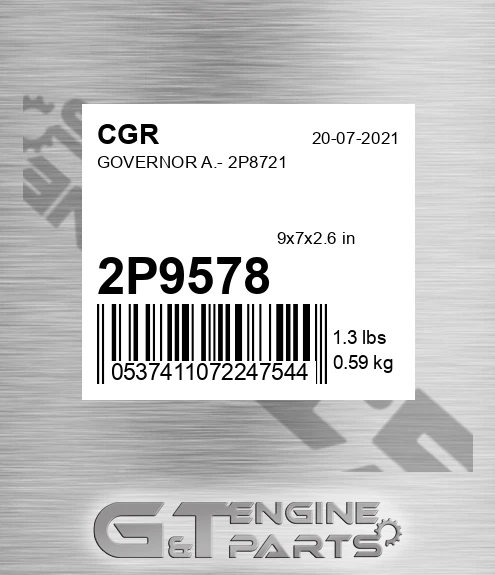 2P9578 CGR Governor A.- 2p8721