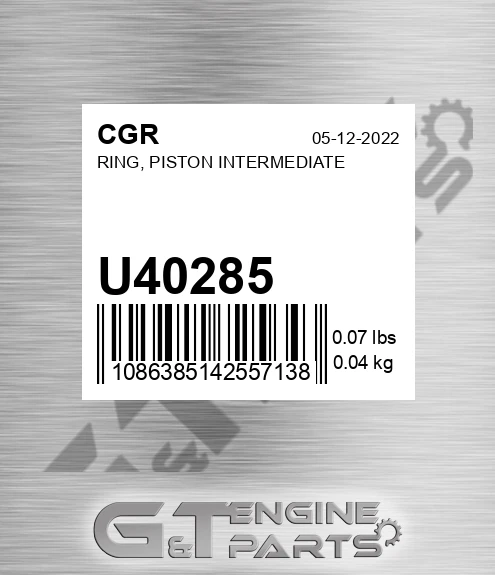 U40285 Ring, Piston Intermediate