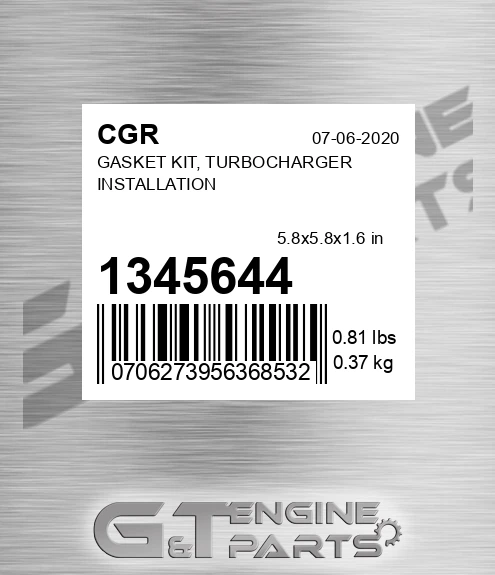 1345644 Gasket Kit, Turbocharger Installation