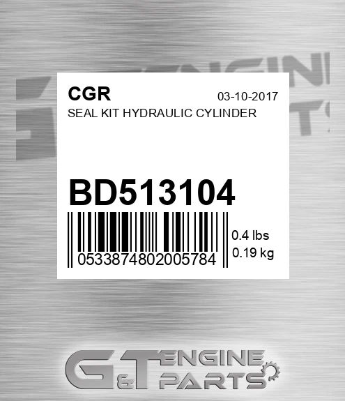 BD513104 Seal Kit Hydraulic Cylinder