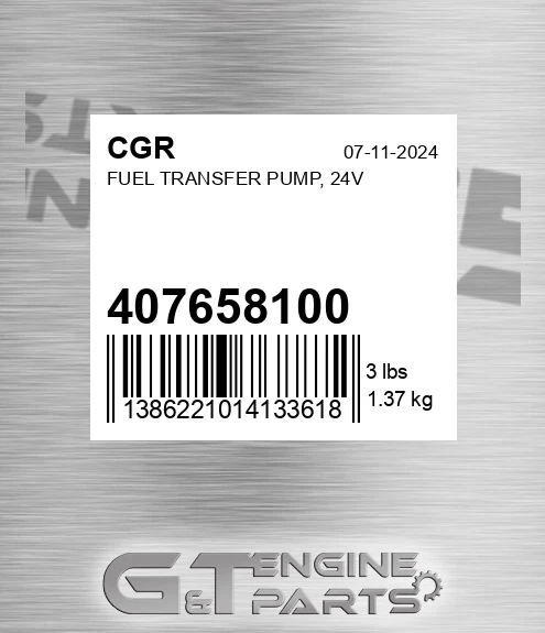407658100 Fuel Transfer Pump, 24v