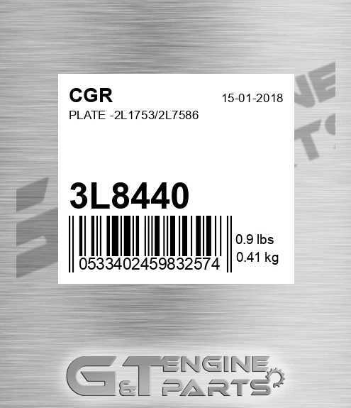 3L8440 CGR Plate -2l1753/2l7586