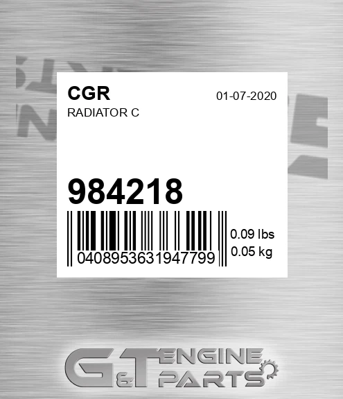 984218 CGR Radiator C