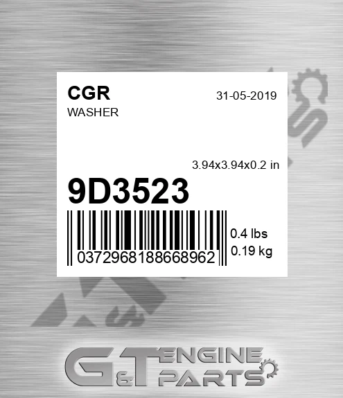 9D3523 CGR Washer