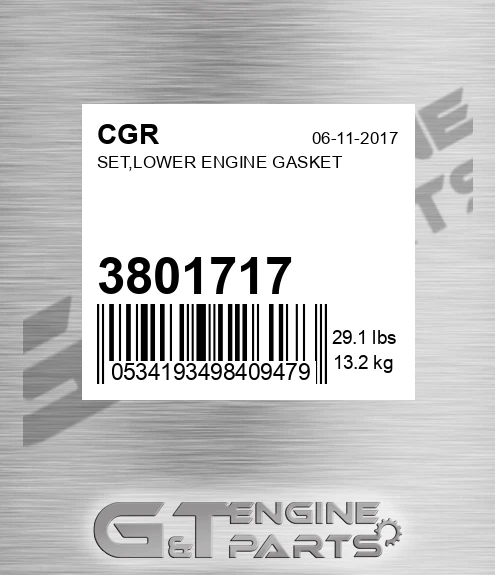 3801717 Set,lower Engine Gasket