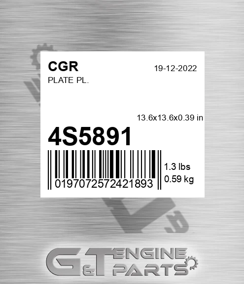 4S5891 CGR Plate Pl.