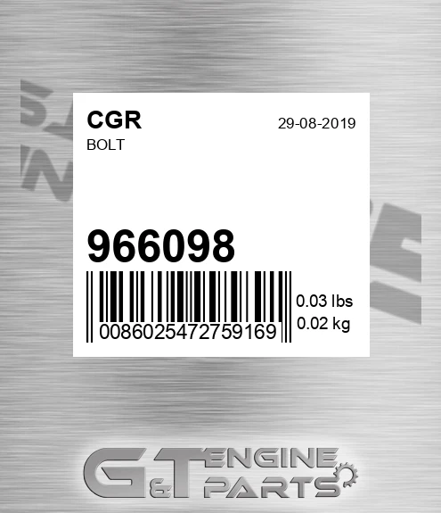 966098 Bolt