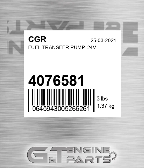4076581 Fuel Transfer Pump, 24v
