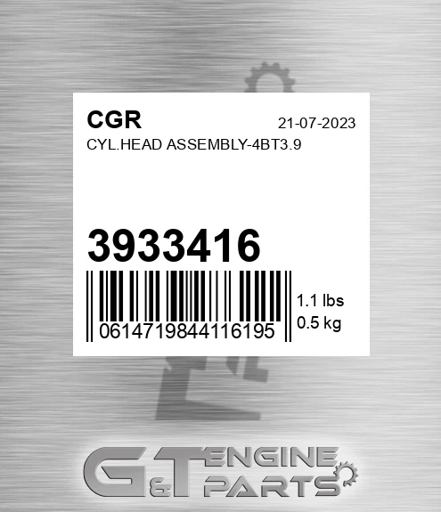 3933416 Cyl.head Assembly-4bt3.9