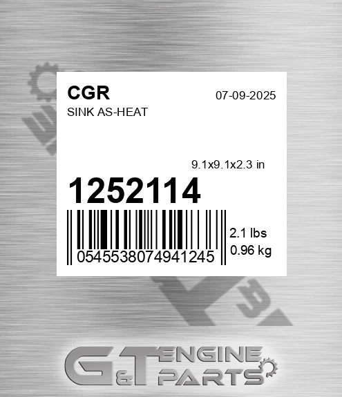 1252114 CGR Sink As-heat
