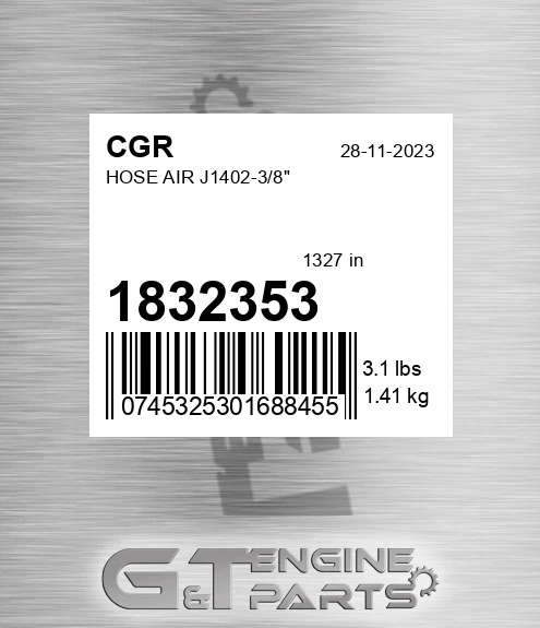 1832353 Hose Air J1402-3/8"