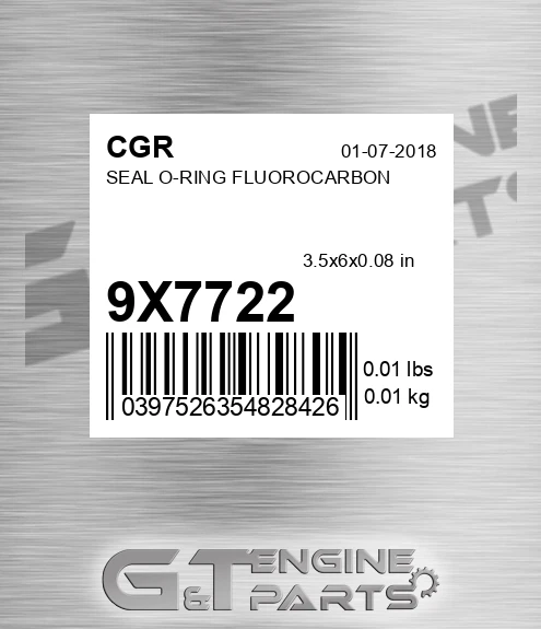 9X7722 Seal O-ring Fluorocarbon