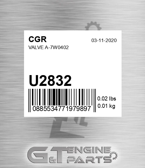 U2832 Valve A-7w0402