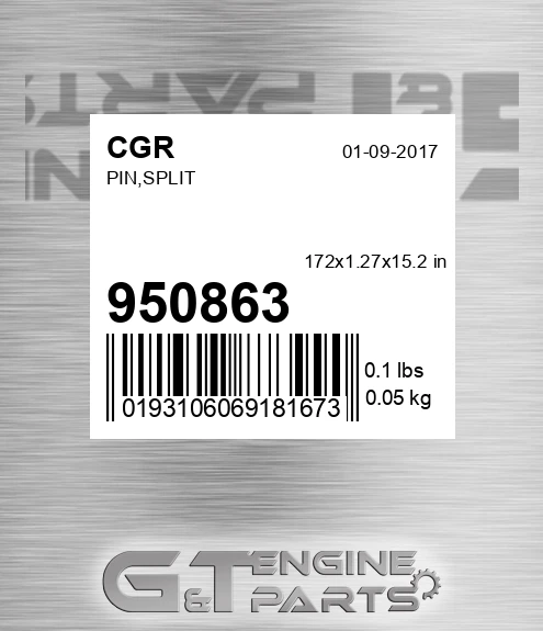 950863 CGR Pin,split