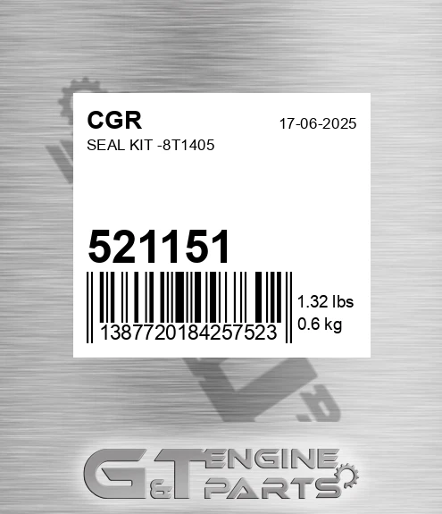 521151 CGR Seal Kit -8t1405