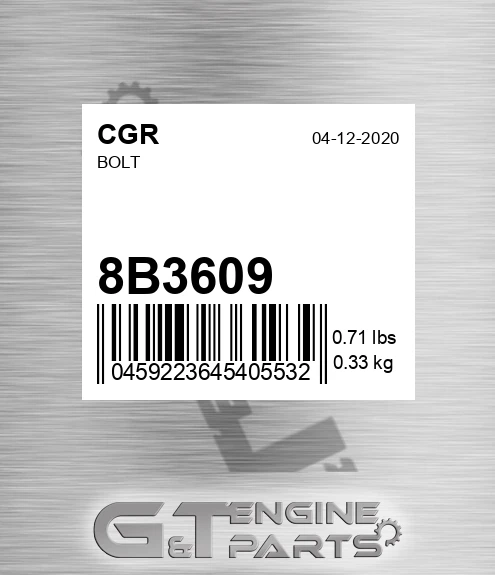 8B3609 Bolt