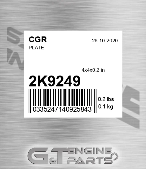 2K9249 CGR Plate