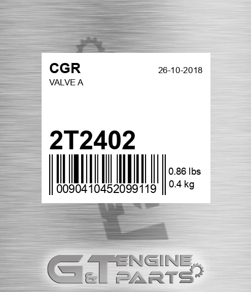 2T2402 CGR Valve A
