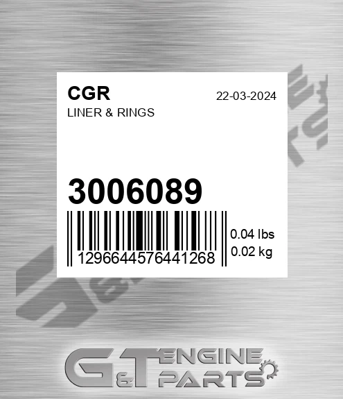 3006089 CGR Liner & Rings