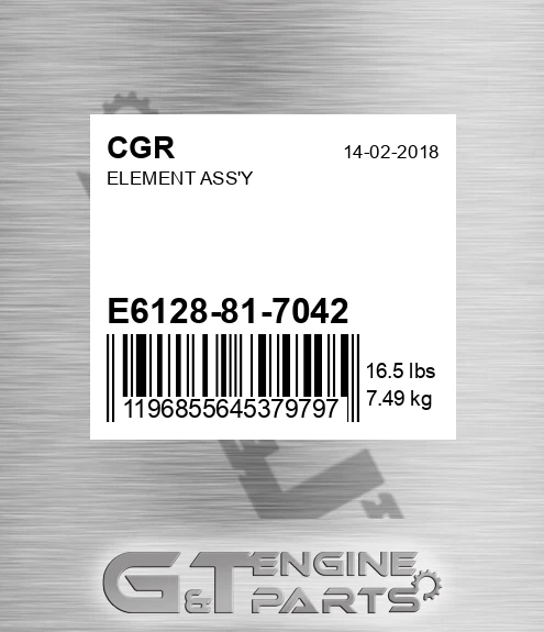 E6128-81-7042 CGR Element Ass'y