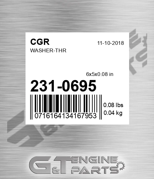231-0695 CGR Washer-thr