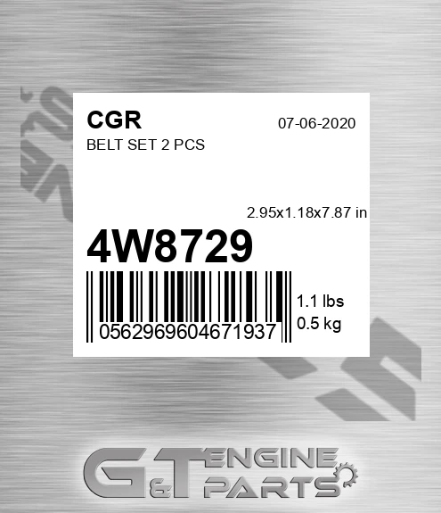 4W8729 CGR Belt Set 2 Pcs