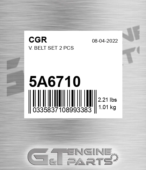 5A6710 V. Belt Set 2 Pcs