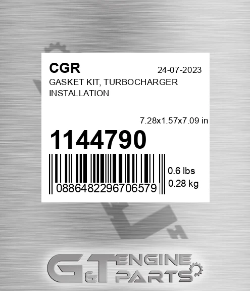 1144790 CGR Gasket Kit, Turbocharger Installation
