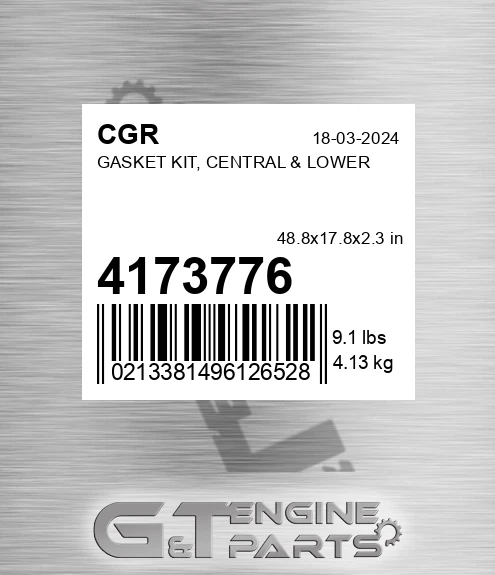 4173776 CGR Gasket Kit, Central & Lower
