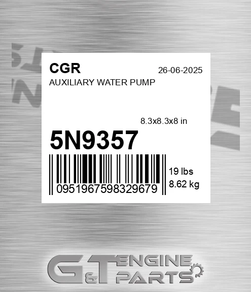 5N9357 CGR Auxiliary Water Pump