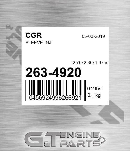 263-4920 CGR Sleeve-inj