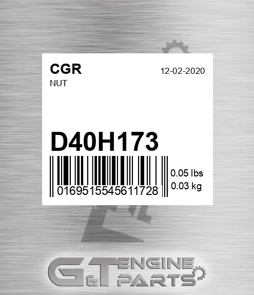 D40H173 CGR Nut