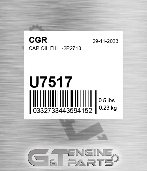 U7517 Cap Oil Fill.-2p2718