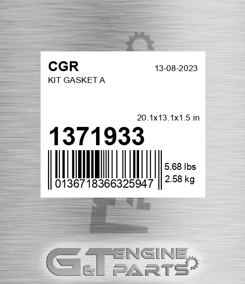 1371933 Kit Gasket A
