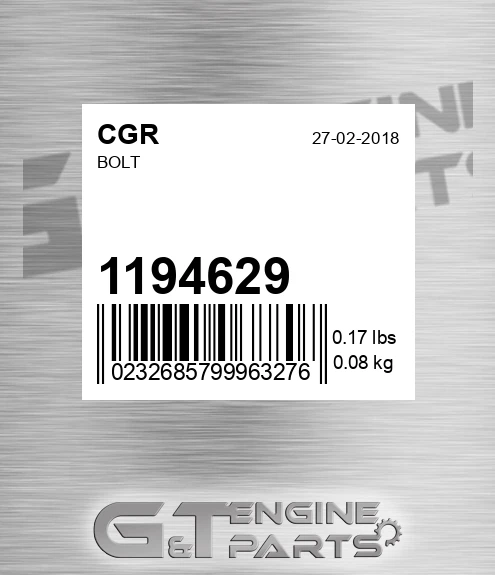 1194629 CGR Bolt