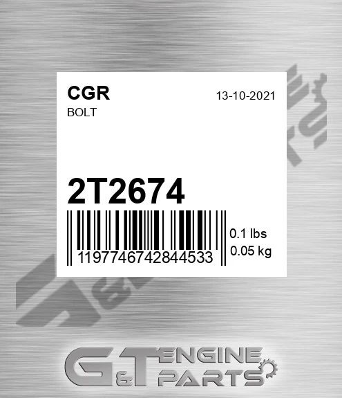 2T2674 CGR Bolt