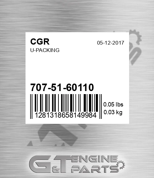 707-51-60110 U-packing for CGR