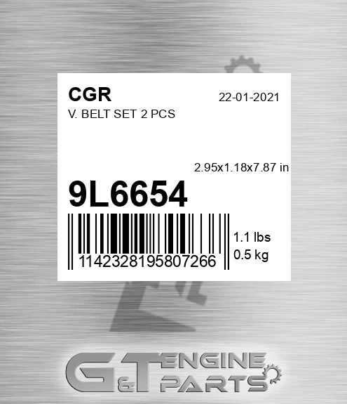9L6654 CGR V. Belt Set 2 Pcs